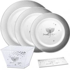 Lillian Tablesettings Chanukah Heavyweight Plastic Rectangle Tray 13" X 6.25" Hanukkah