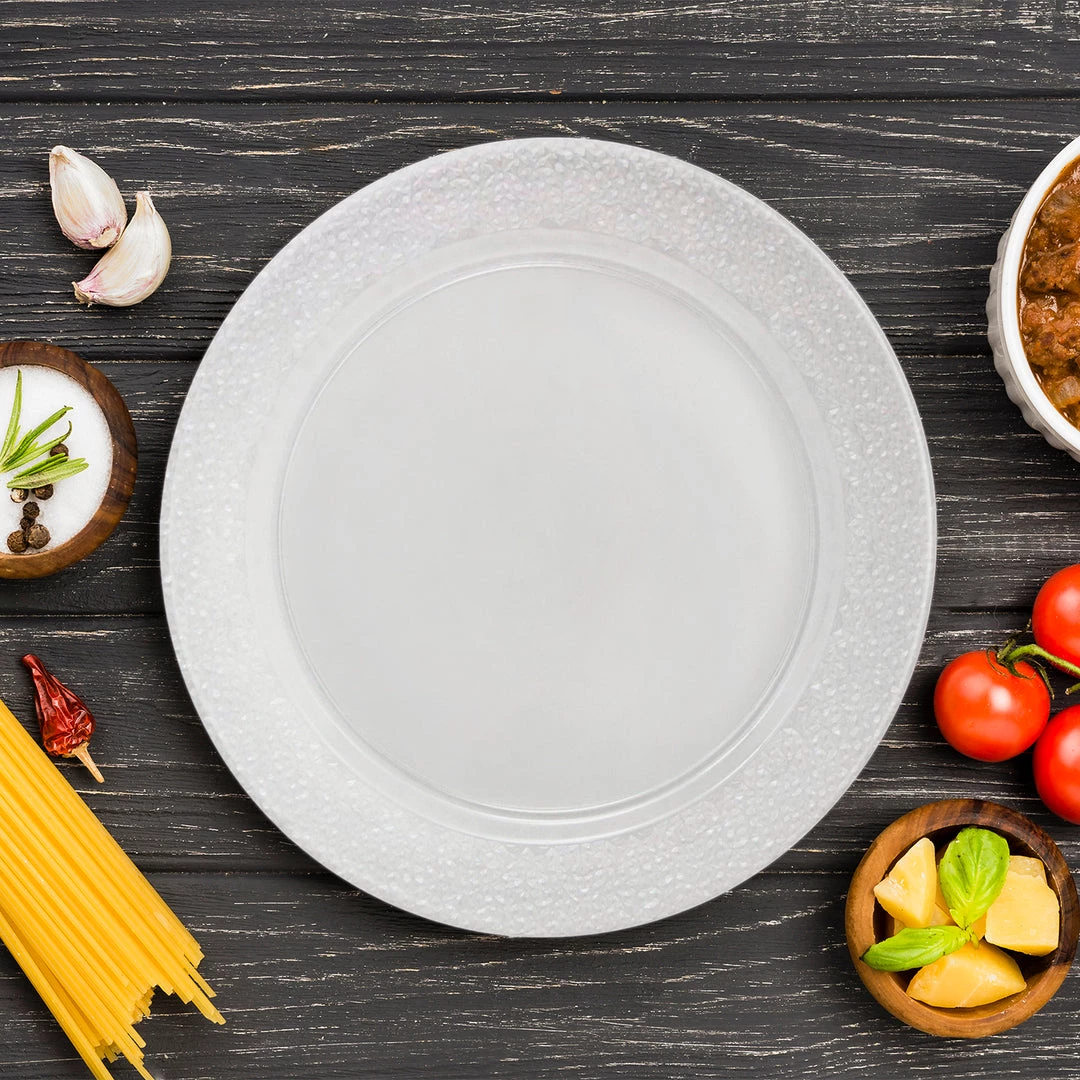 Decorline Elegant Chargers Charger Hammered Design Plates Clear 13" 2CT 2 Decorline Elegant Chargers Charger Hammered Design Plates Clear 13" 2CT