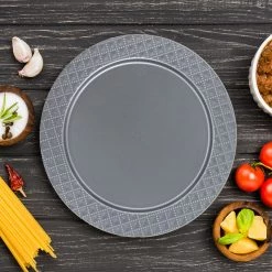 Decorline Elegant Chargers Charger Diamond Design Plates Silver 13" 2CT