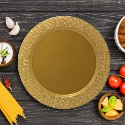 Decorline Charger Hammered Design Plates Gold 13