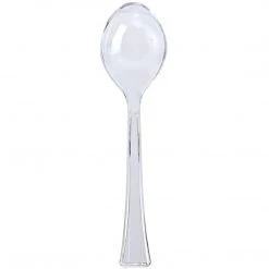 Lillian Clear Heavyweight Plastic Salad Serving Spoon 12"