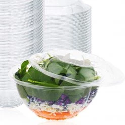 OnlyOneStopShop 32 Oz Salad To-Go Containers - Clear Plastic Disposable Salad Containers/Bowls With Airtight Lids