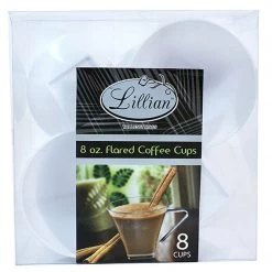 Lillian Clearance Sale SALE Mug Flared Pearl Plastic Square Coffee 8 Oz 8ct