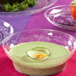 Hanna K Elegant Plates D'Vine Plastic Soup Bowl Heavyweight Clear 10 Oz