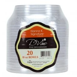 Hanna K Elegant Plates D'Vine Plastic Soup Bowl Heavyweight Clear 10 Oz