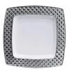 Decorline SALE Diamond Collection Dinner Plate White Silver 9.75" 10CT Clearance Sale
