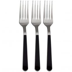 Decorline SALE Duo Fancy Handle Plastic Cutlery Forks Silver Black Light Weight 20 Count