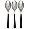 Decorline SALE Duo Fancy Handle Plastic Cutlery Spoons Silver Black Light Weight 20PK