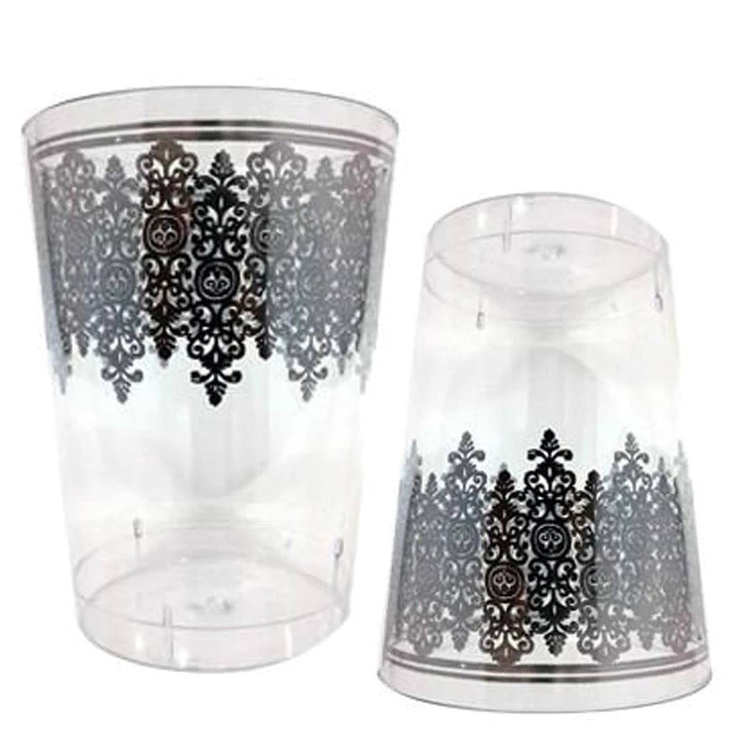 Decorline Clearance Sale SALE Ornament Crystal Tumblers Clear Silver 10 Oz 10count 4 Decorline Clearance Sale SALE Ornament Crystal Tumblers Clear Silver 10 Oz 10count