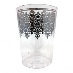 Decorline Clearance Sale SALE Ornament Crystal Tumblers Clear Silver 10 Oz 10count