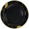 Decorline Clearance Sale SALE Marble Collections Dinner Plate Black & Gold 10.25" 10 Count