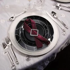 Decorline Clearance Sale SALE Marble Collections Salad Plate Black & Silver 7.5