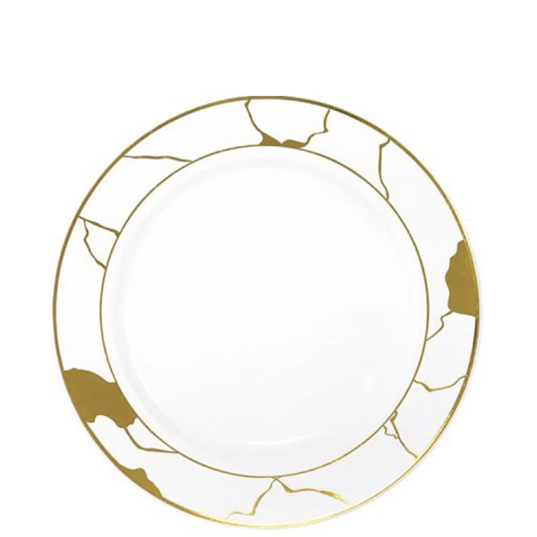 Decorline SALE Marble Collections Dinner Plate White & Gold 7.5" 10 Count 1 Decorline SALE Marble Collections Dinner Plate White & Gold 7.5" 10 Count