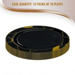 Decorline SALE Marble Collections Salad Plate Black & Gold 7.5" 10 Count Clearance Sale 7 Decorline SALE Marble Collections Salad Plate Black & Gold 7.5