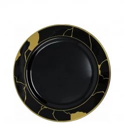 Decorline SALE Marble Collections Salad Plate Black & Gold 7.5" 10 Count Clearance Sale