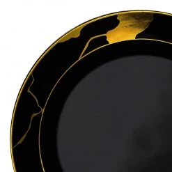 Decorline Clearance Sale SALE Marble Collections Dinner Plate Black & Gold 10.25