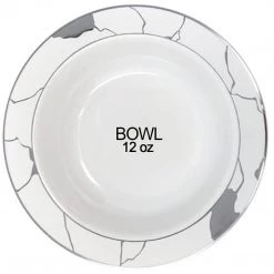 Decorline SALE Marble Collection Plastic Soup Bowls White & Silver 12 OZ 10 Count