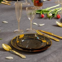 Decorline SALE Marble Collections Salad Plate Black & Gold 7.5" 10 Count Clearance Sale 9 Decorline SALE Marble Collections Salad Plate Black & Gold 7.5