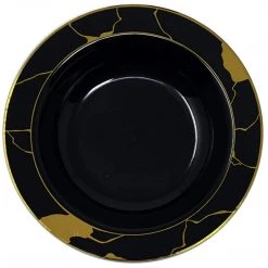 Decorline SALE Marble Collection Plastic Dessert Bowls Black & Gold 5 OZ 10 Count Clearance Sale