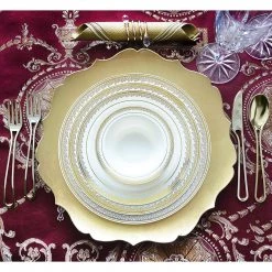 Decorline Clearance Sale SALE Prestige Collection Plastic Soup Bowls Cream Gold 12 Oz 10CT