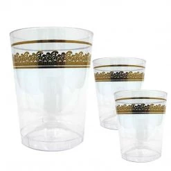 Decorline SALE Prestige Collections Tumblers Clear Gold 10 Oz 10 Count