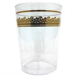 Decorline SALE Prestige Collections Tumblers Clear Gold 10 Oz 10 Count