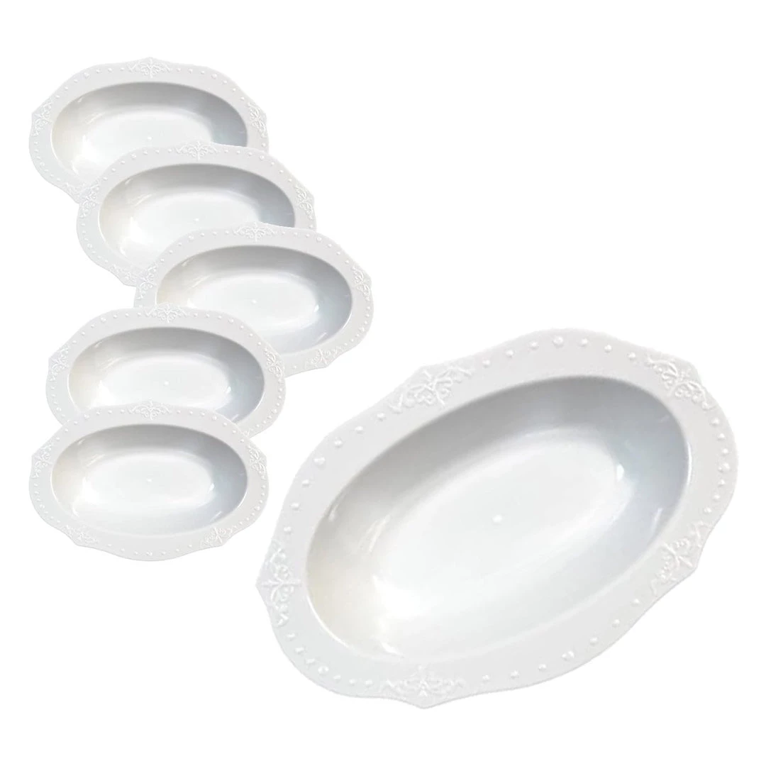 Decorline SALE Antique Collection Oval Dessert Bowl White 5 Oz 20 Count Clearance Sale 3 Decorline SALE Antique Collection Oval Dessert Bowl White 5 Oz 20 Count Clearance Sale