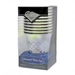 Decorline Elegant Cups Diamond Wine Kiddush Cup/ Kiddish Cup Silver 5 Oz