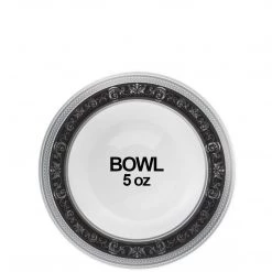 Decorline SALE Royal Collection Ornament Plastic Dessert Bowls Black Silver 5 Oz 10 Count