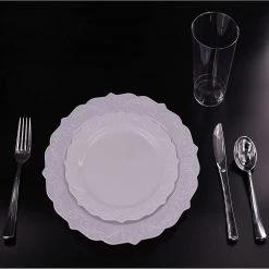 Decorline Clearance Sale SALE Elegant Collections Dinner Plate White 10.25