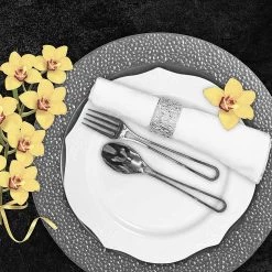 Decorline Charger Hammered Design Plates Silver 13" 2CT Elegant Chargers 5 Decorline Charger Hammered Design Plates Silver 13