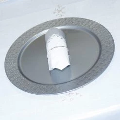 Decorline Elegant Chargers Charger Diamond Design Plates Silver 13" 2CT 6 Decorline Elegant Chargers Charger Diamond Design Plates Silver 13