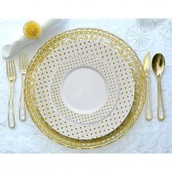 Decorline Clearance Sale SALE Sphere Collection Elegant Plastic Soup Bowls White & Gold 12 OZ 10 Count 5 Decorline Clearance Sale SALE Sphere Collection Elegant Plastic Soup Bowls White & Gold 12 OZ 10 Count