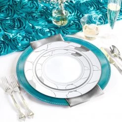 Decorline Clearance Sale SALE Marble Collections Salad Plates White & Silver 7.5" 10 Count 10 Decorline Clearance Sale SALE Marble Collections Salad Plates White & Silver 7.5