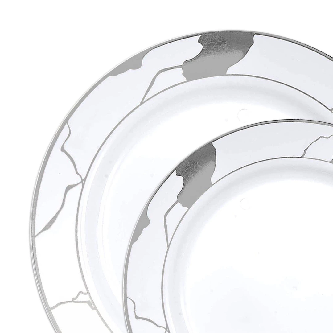 Decorline SALE Marble Collections Dinner Plate White & Silver 10.25" 10 Count 6 Decorline SALE Marble Collections Dinner Plate White & Silver 10.25" 10 Count
