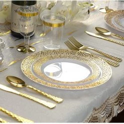 Decorline Glamour Collection Extra Heavyweight Disposable Forks Gold