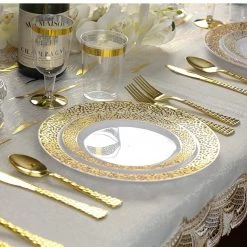 Decorline Glamour Collection Extra Heavyweight Disposable Tea Spoons Gold Elegant Cutlery