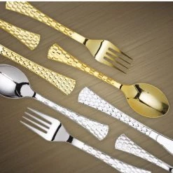 Decorline Glamour Collection Extra Heavyweight Disposable Tea Spoons Gold Elegant Cutlery