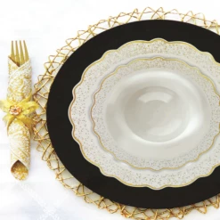 Decorline Clearance Sale SALE Confetti Collections Plate White Gold 8.5