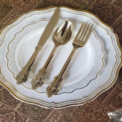 Decorline Clearance Sale SALE Confetti Collections Plate White Gold 8.5