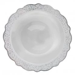 Decorline Elegant Plates Confetti Collections Soup Bowls White Silver 12 Oz