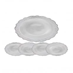 Decorline SALE Confetti Collections Soup Bowls White Silver 5 Oz 10 Count Clearance Sale