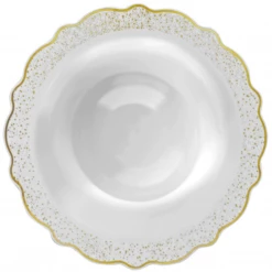 Decorline Confetti Collections Soup Bowls White Gold 12 Oz Elegant Plates