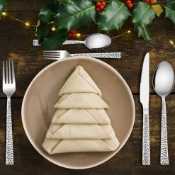 Decorline Clearance Sale SALE Harmmered Silver Metallic Plastic Tea Spoons 4'' Light Weight 20 Count