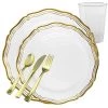 Decorline Aristocrat Collections Dinner Plate White & Gold Tableware Package Elegant Party Sets