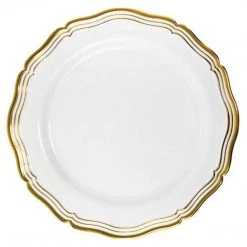 Decorline Aristocrat Collections Dinner Plate White & Gold Tableware Package Elegant Party Sets