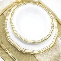 Decorline Aristocrat Collections Dinner Plate White & Gold 10.25
