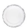 Decorline Aristocrat Collections Salad Plate White & Silver 7.5" Elegant Plates