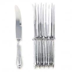 Decorline SALE Luxury Baroque Collection Silver Knives 12 Count Clearance Sale