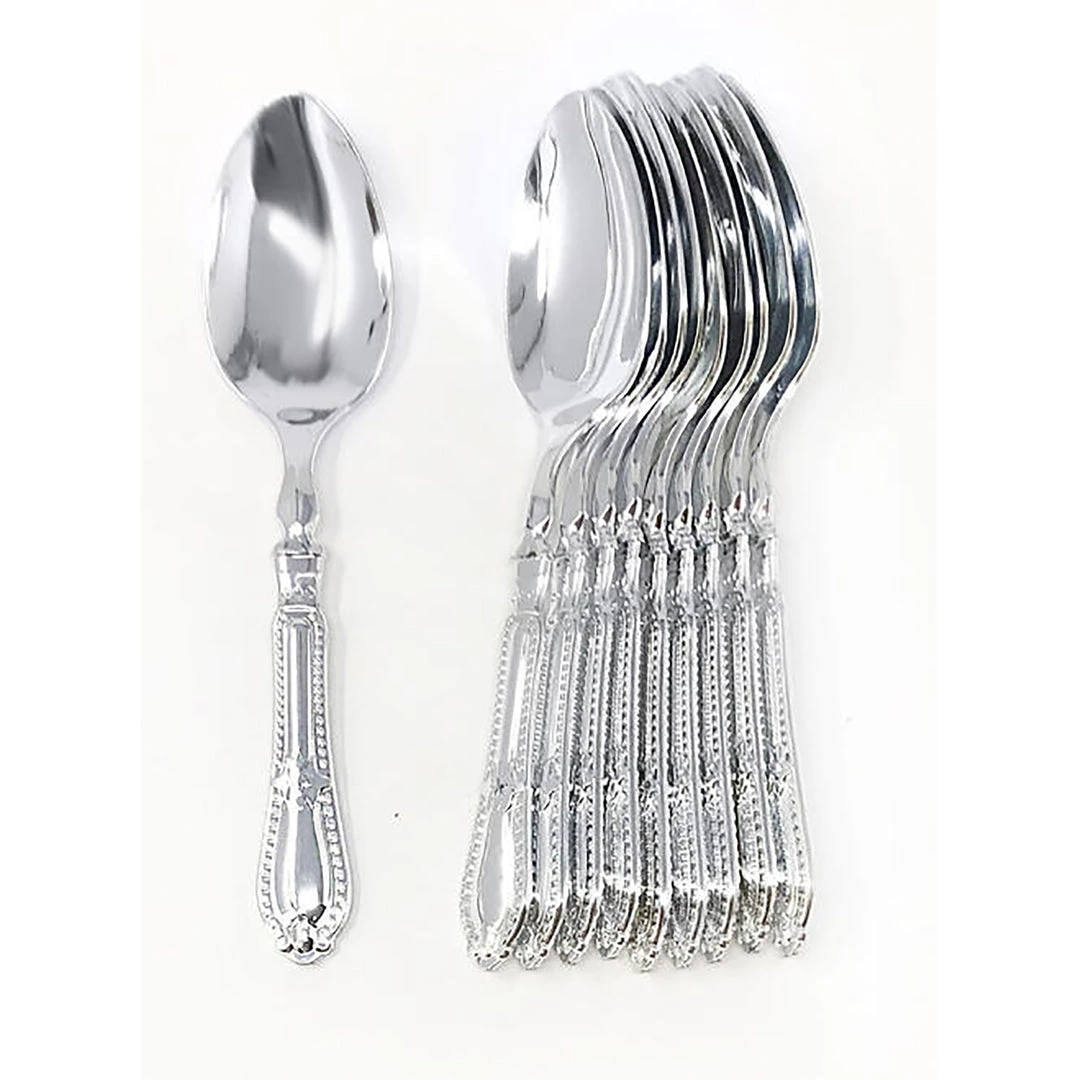 Decorline SALE Luxury Baroque Collection Silver Spoons 12 Count Clearance Sale 4 Decorline SALE Luxury Baroque Collection Silver Spoons 12 Count Clearance Sale